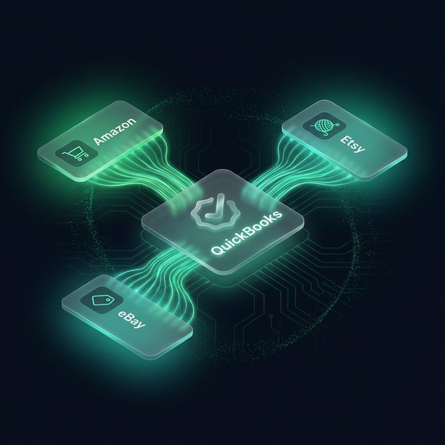 Amazon, Etsy, and eBay data flowing into QuickBooks